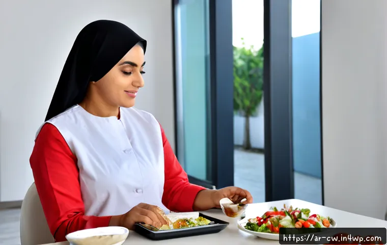 저탄수화물 다이어트를 위한 주의할 점 - Photorealistic Arab woman in modest casual clothing consulting a female nutrition professional at a ...